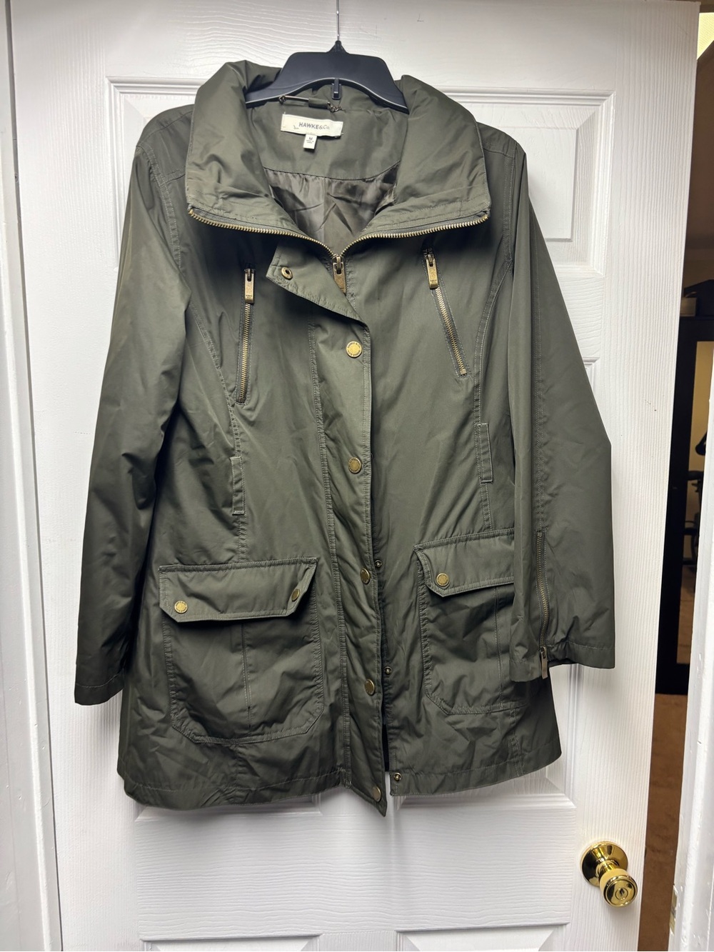Hawke & Co Olive Green Utility Jacket with Gold Hardware